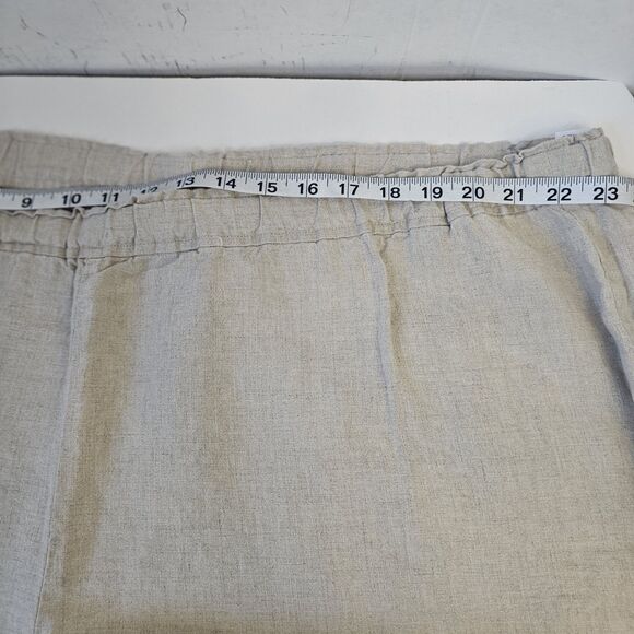 Eileen Fisher 100% Organic Linen Tan Pants Plus Sz 3X  Relaxed Comfortable  T404 - Picture 5 of 10